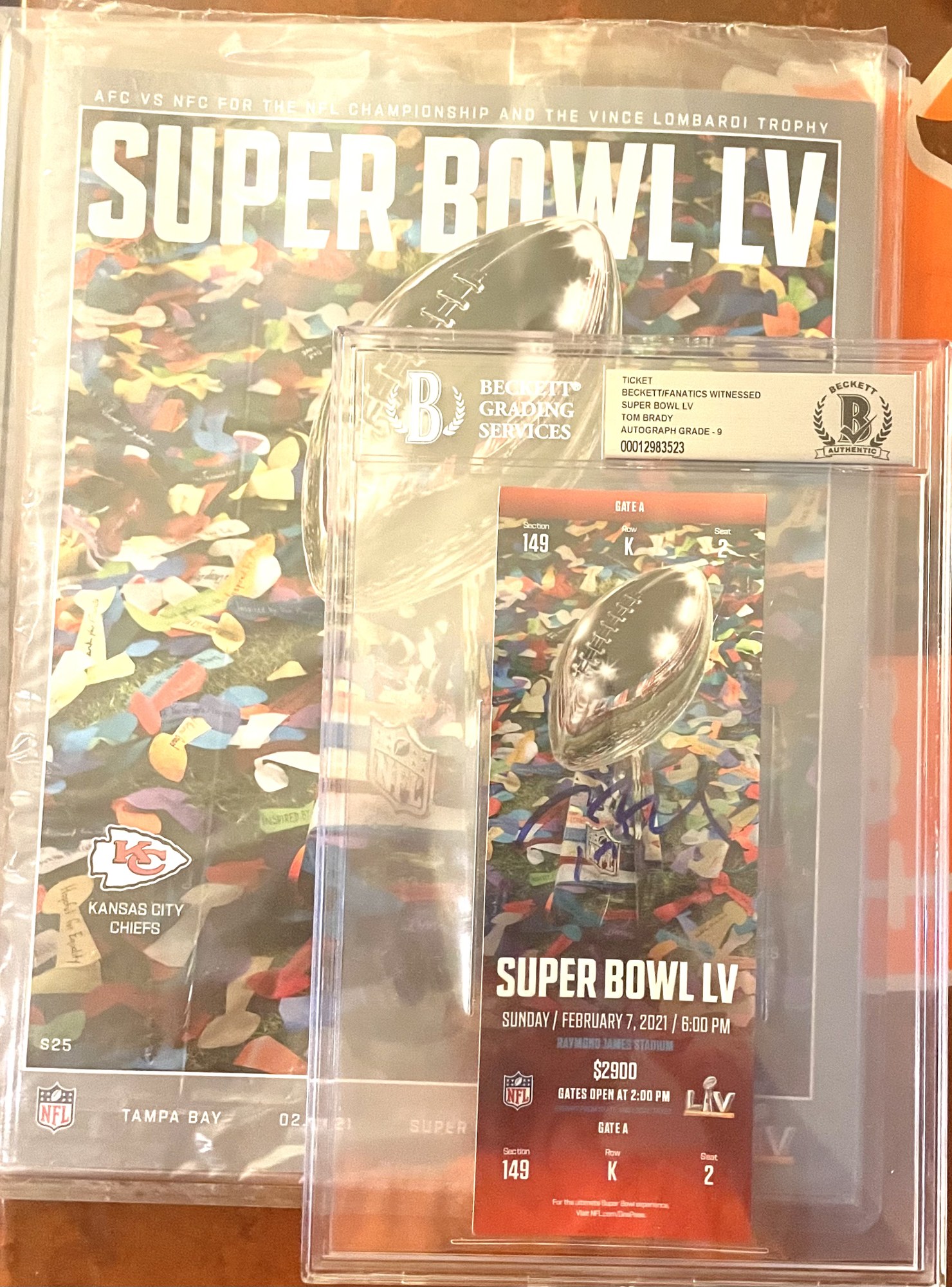 Tom Brady Signed Super Bowl LV Ticket — Beckett Authenticated — image 2 of 3