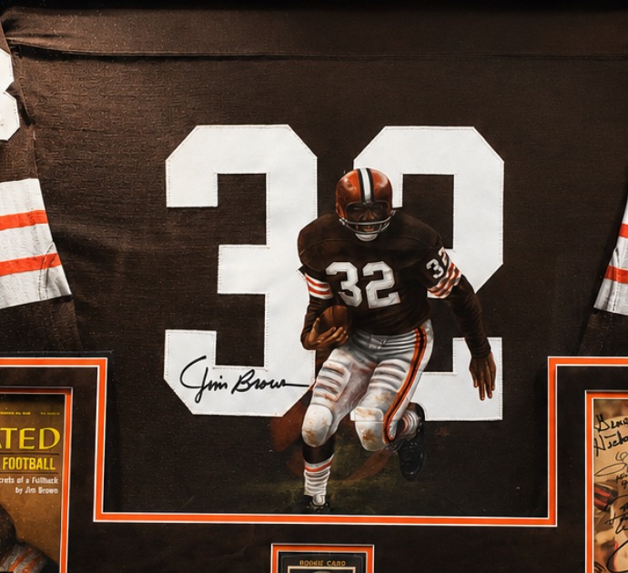 Autographed Jim Brown Painted Hand-Signed Jersey #32